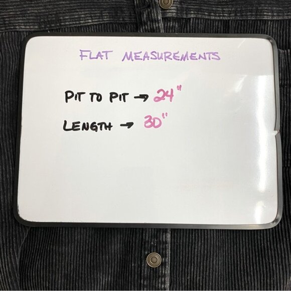 SOLD-La Miel Washed Black Corduroy Button-Up Shirt Shacket W Raw Hem M - Picture 5 of 16